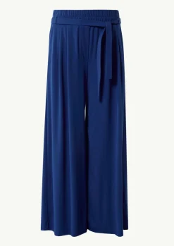 Jersey-Culotte mit Elastikbund und Bindegürtel