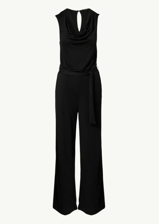 Jersey-Jumpsuit mit Wasserfall-Ausschnitt