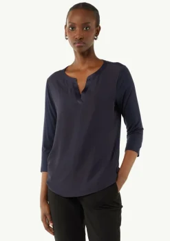 Jersey-Shirt im Farbricmix mit 3/4-Ärmeln