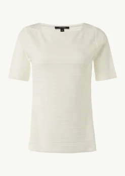 Jersey-Shirt mit U-Boot-Ausschnitt