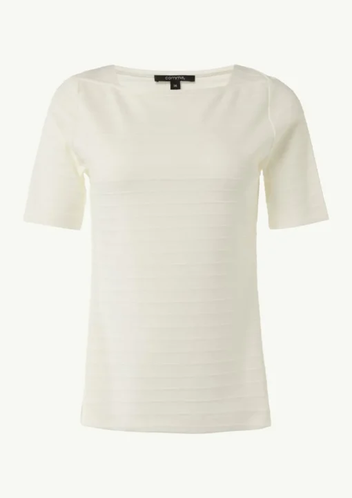 Jersey-Shirt mit U-Boot-Ausschnitt