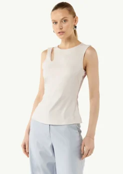 Jersey-Top mit Cut-Out an der Schulterpartie