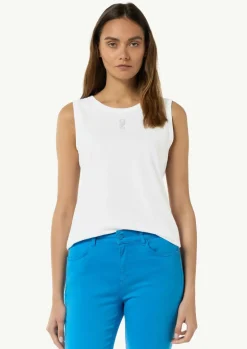 Jersey-Top mit Logo-Print
