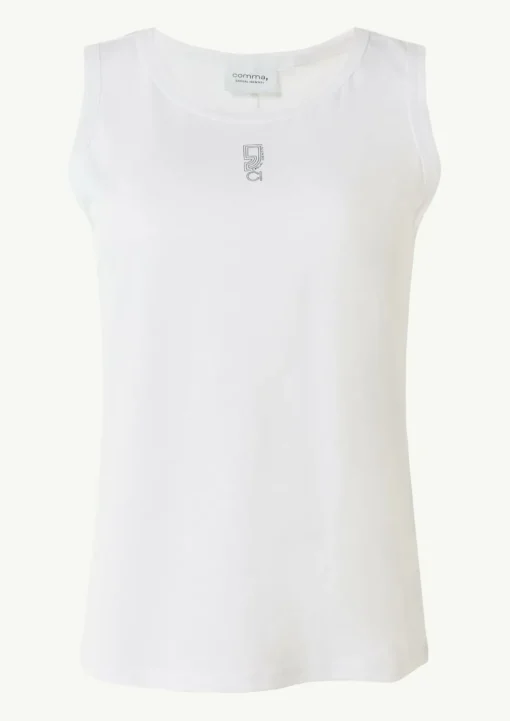 Jersey-Top mit Logo-Print