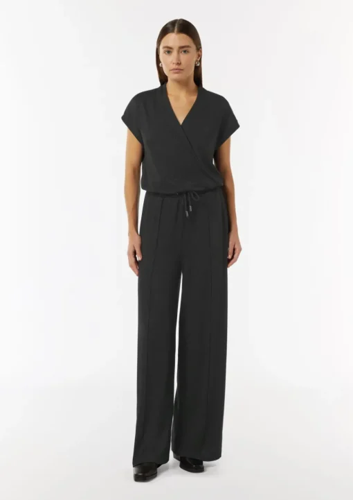 Jumpsuit in Wickel-Optik mit Metallic-Effekt