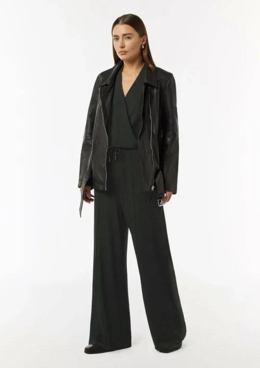 Jumpsuit in Wickel-Optik mit Metallic-Effekt