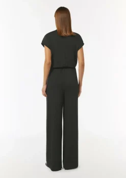 Jumpsuit in Wickel-Optik mit Metallic-Effekt
