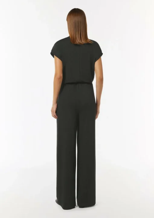 Jumpsuit in Wickel-Optik mit Metallic-Effekt
