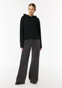 Kapuzen-Sweatshirt mit Satin-Details