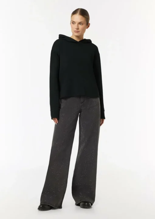 Kapuzen-Sweatshirt mit Satin-Details