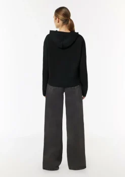 Kapuzen-Sweatshirt mit Satin-Details