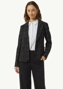 Karierte Blazer aus Bouclé-Jersey
