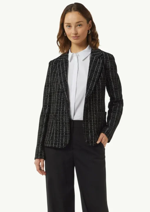 Karierte Blazer aus Bouclé-Jersey