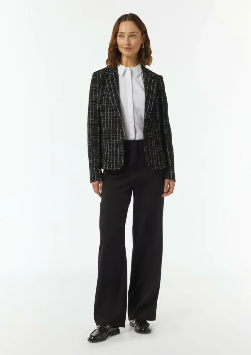 Karierte Blazer aus Bouclé-Jersey