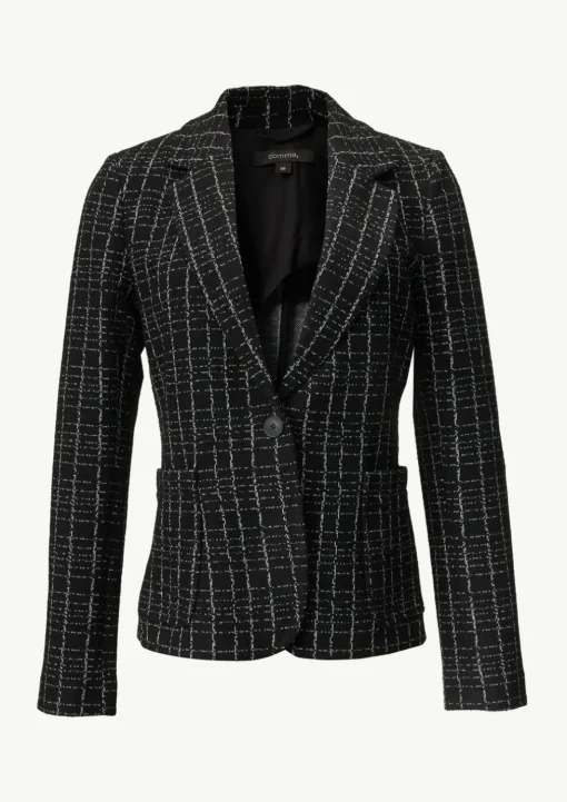 Karierte Blazer aus Bouclé-Jersey