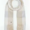 Karierter Strickschal mit Fransen