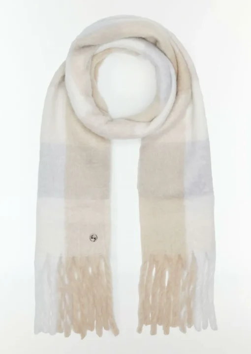 Karierter Strickschal mit Fransen