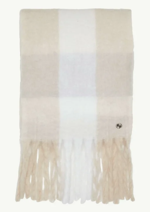 Karierter Strickschal mit Fransen