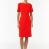 Kleid mit Bateau-Ausschnitt und verdecktem Reißverschluss