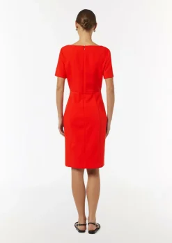 Kleid mit Bateau-Ausschnitt und verdecktem Reißverschluss