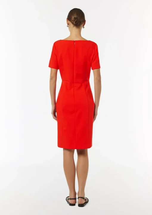 Kleid mit Bateau-Ausschnitt und verdecktem Reißverschluss