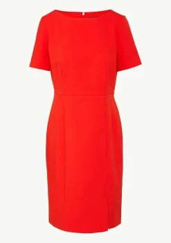 Kleid mit Bateau-Ausschnitt und verdecktem Reißverschluss