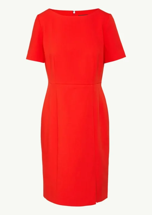Kleid mit Bateau-Ausschnitt und verdecktem Reißverschluss