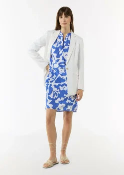 Kleid mit Tunika-Ausschnitt und All-over-Print