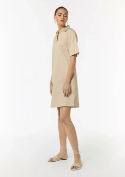 Kleid mit Tunika-Ausschnitt und Hemdkragen