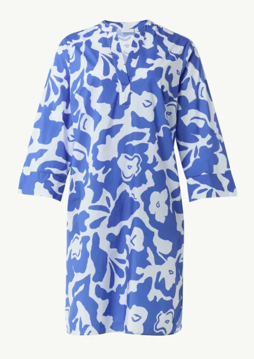 Kleid mit Tunika-Ausschnitt und All-over-Print