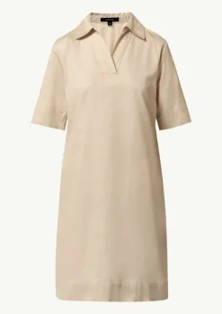 Kleid mit Tunika-Ausschnitt und Hemdkragen