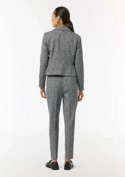Knöchellange Jacquard-Hose mit Herringbone-Muster