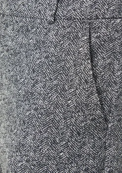 Knöchellange Jacquard-Hose mit Herringbone-Muster