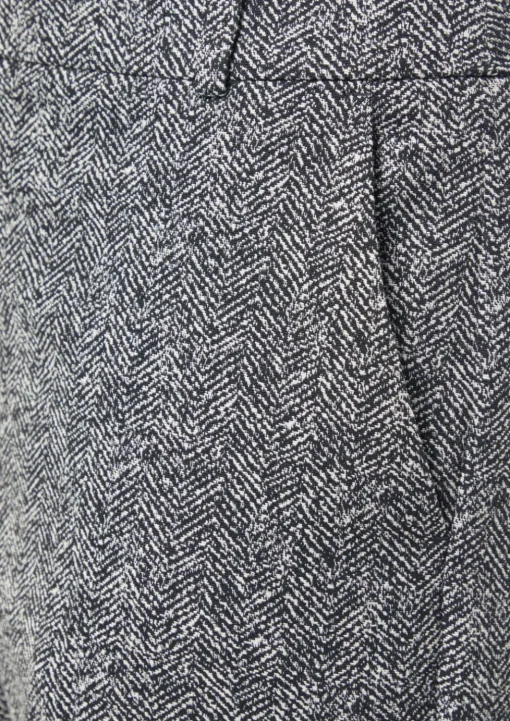 Knöchellange Jacquard-Hose mit Herringbone-Muster