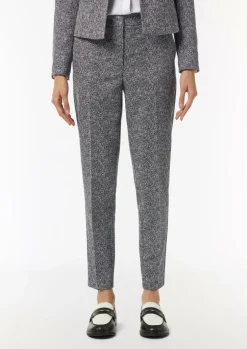 Knöchellange Jacquard-Hose mit Herringbone-Muster