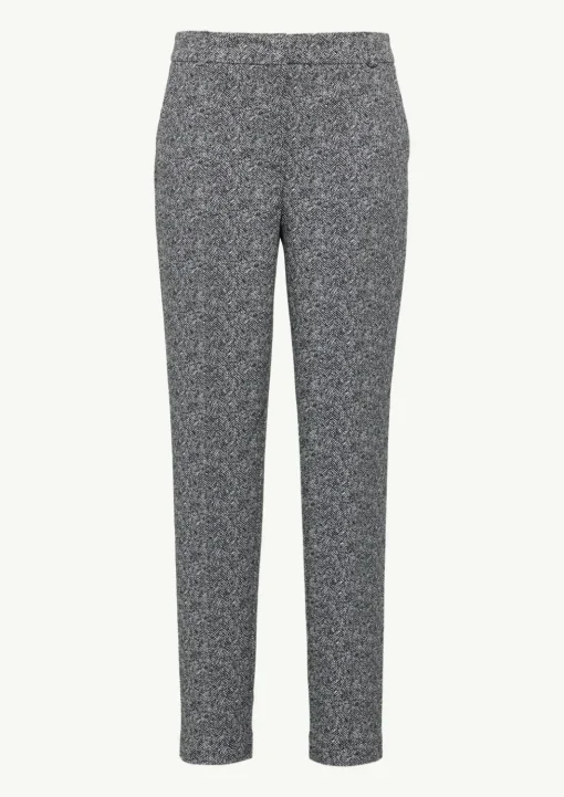 Knöchellange Jacquard-Hose mit Herringbone-Muster