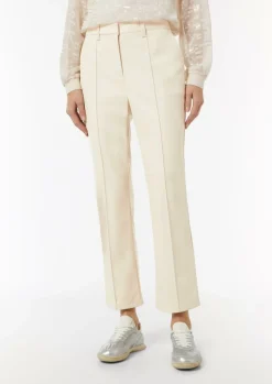 Kunstleder-Hose mit Teilungsnähten und Flared Leg