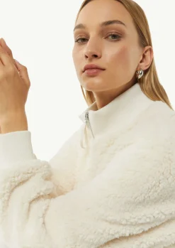 Kuscheliger Teddy-Blouson mit Rippbündchen