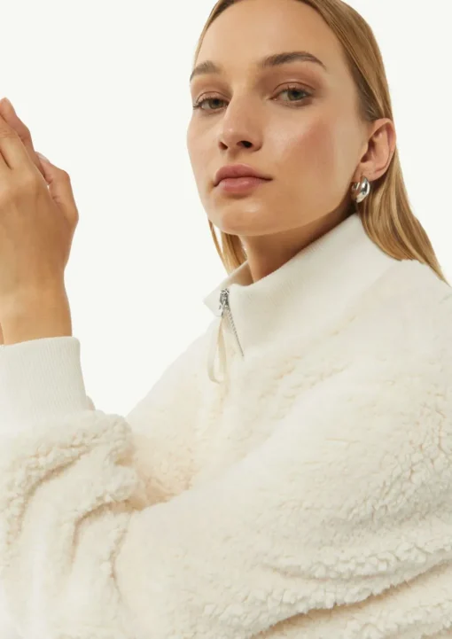 Kuscheliger Teddy-Blouson mit Rippbündchen