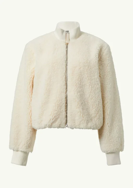 Kuscheliger Teddy-Blouson mit Rippbündchen