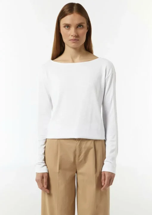 Langarm-Shirt mit Ripp-Detail im Relaxed Fit