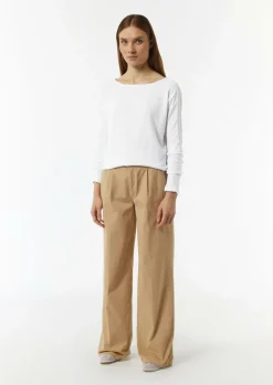 Langarm-Shirt mit Ripp-Detail im Relaxed Fit