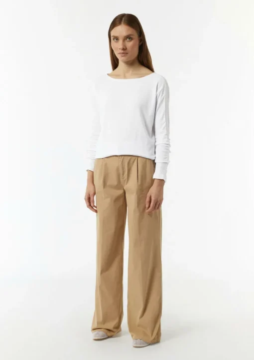 Langarm-Shirt mit Ripp-Detail im Relaxed Fit