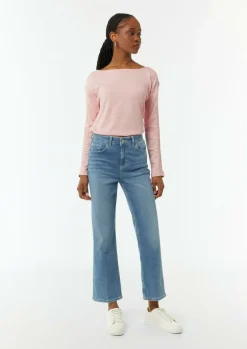 Langarm-Shirt mit Ripp-Detail im Relaxed Fit