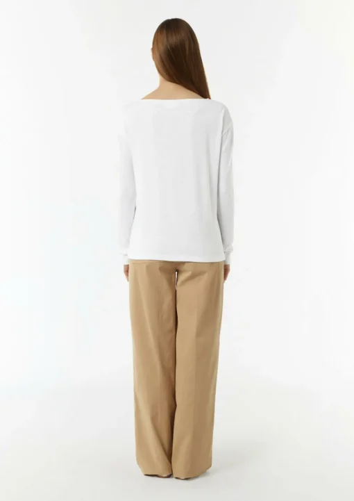 Langarm-Shirt mit Ripp-Detail im Relaxed Fit