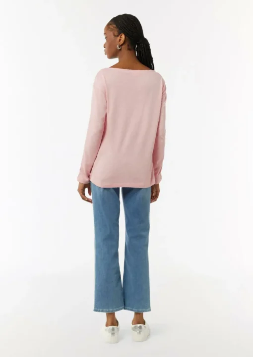 Langarm-Shirt mit Ripp-Detail im Relaxed Fit