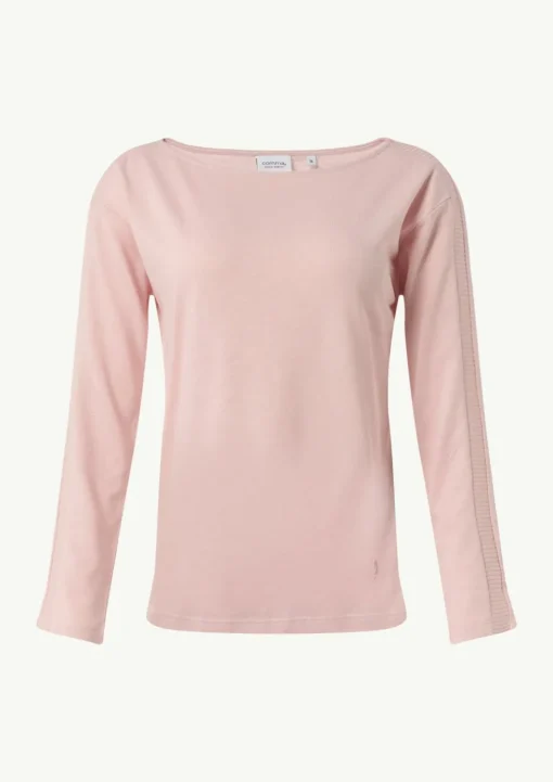 Langarm-Shirt mit Ripp-Detail im Relaxed Fit