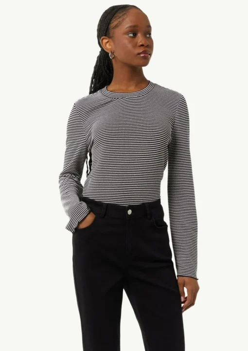 Langarmshirt mit Strukturstreifen