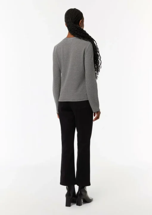 Langarmshirt mit Strukturstreifen