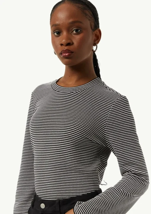 Langarmshirt mit Strukturstreifen